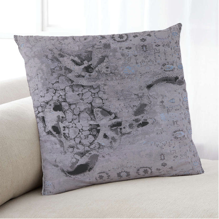 Lifestyle Image of Mid-Century Modern Urban Square Viola Purple Throw Pillow, 18 inch by 18 inch, pwurb2830