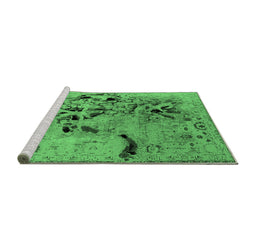 Sideview of Machine Washable Oriental Emerald Green Industrial Area Rugs, wshurb2830emgrn