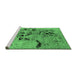 Sideview of Machine Washable Oriental Emerald Green Industrial Area Rugs, wshurb2830emgrn