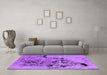 Machine Washable Oriental Purple Industrial Area Rugs in a Living Room, wshurb2830pur