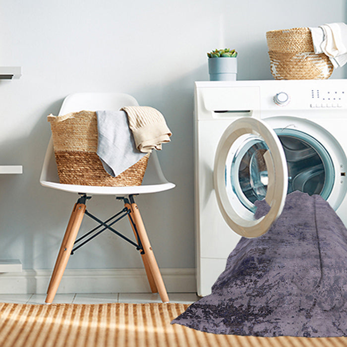 Machine Washable Industrial Modern Purple Rug in a Washing Machine, wshurb2831