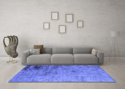 Machine Washable Oriental Blue Industrial Rug in a Living Room, wshurb2831blu