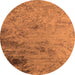 Round Machine Washable Oriental Orange Industrial Area Rugs, wshurb2831org