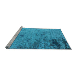 Sideview of Machine Washable Oriental Light Blue Industrial Rug, wshurb2831lblu
