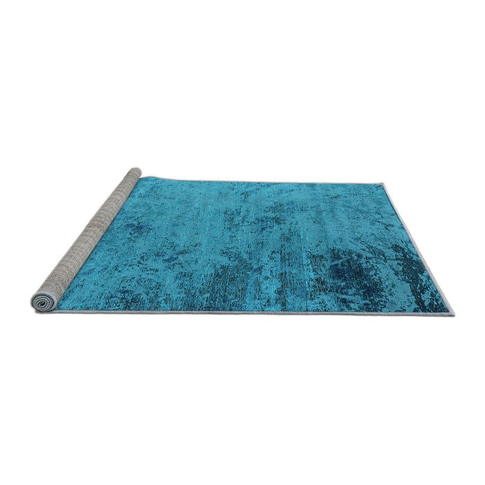 Sideview of Machine Washable Oriental Light Blue Industrial Rug, wshurb2831lblu
