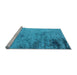 Sideview of Machine Washable Oriental Light Blue Industrial Rug, wshurb2831lblu