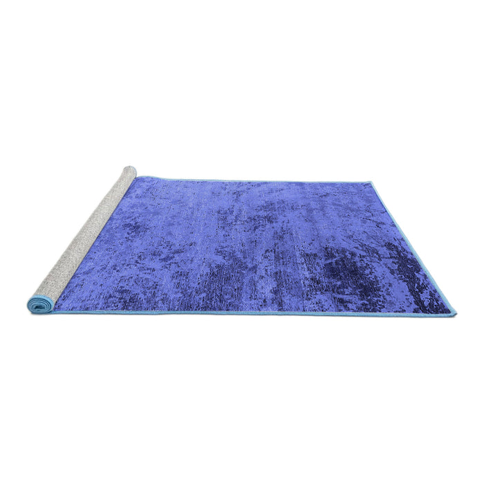 Sideview of Machine Washable Oriental Blue Industrial Rug, wshurb2831blu