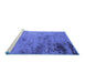 Sideview of Machine Washable Oriental Blue Industrial Rug, wshurb2831blu