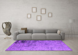 Machine Washable Oriental Purple Industrial Area Rugs in a Living Room, wshurb2831pur