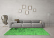 Machine Washable Oriental Green Industrial Area Rugs in a Living Room,, wshurb2831grn