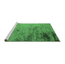 Sideview of Machine Washable Oriental Emerald Green Industrial Area Rugs, wshurb2831emgrn