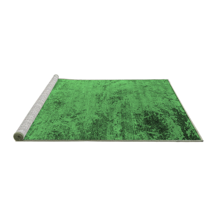 Sideview of Machine Washable Oriental Emerald Green Industrial Area Rugs, wshurb2831emgrn