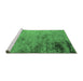 Sideview of Machine Washable Oriental Emerald Green Industrial Area Rugs, wshurb2831emgrn