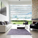 Square Mid-Century Modern Purple Oriental Rug in a Living Room, urb2831