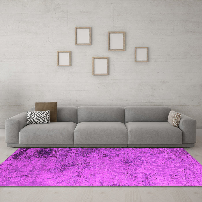 Machine Washable Oriental Pink Industrial Rug in a Living Room, wshurb2831pnk