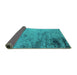 Sideview of Oriental Turquoise Industrial Rug, urb2831turq