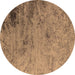 Round Oriental Brown Industrial Rug, urb2831brn