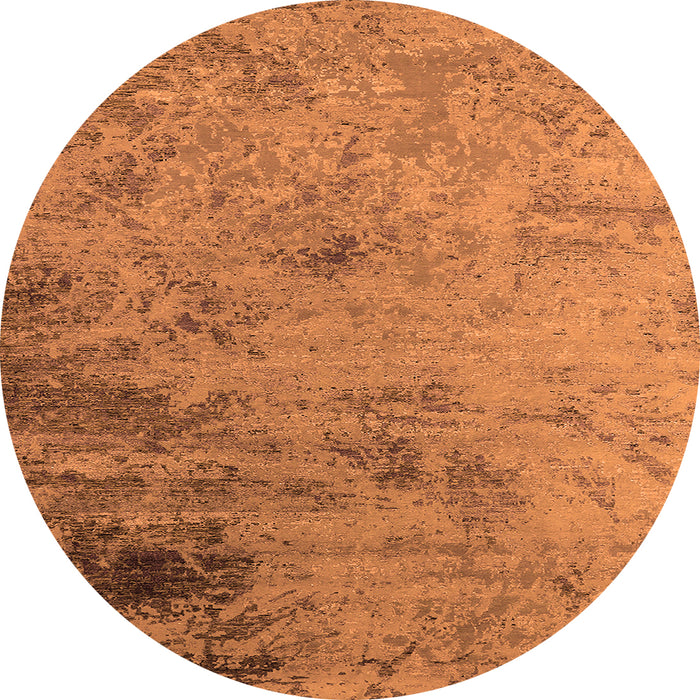 Round Oriental Orange Industrial Rug, urb2831org