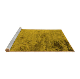 Sideview of Machine Washable Oriental Yellow Industrial Rug, wshurb2831yw