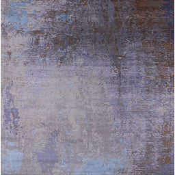 Square Mid-Century Modern Purple Oriental Rug, urb2832