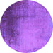 Round Oriental Purple Industrial Rug, urb2832pur