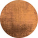 Round Oriental Orange Industrial Rug, urb2832org