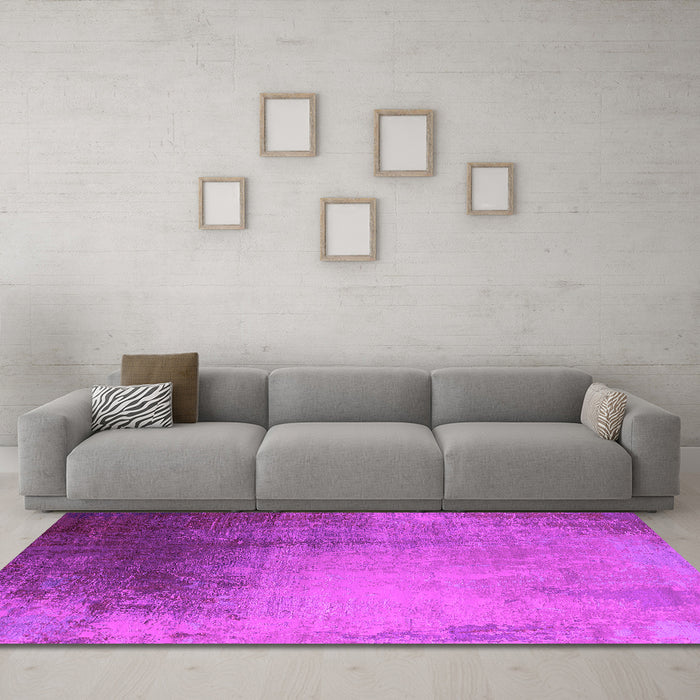 Machine Washable Oriental Pink Industrial Rug in a Living Room, wshurb2832pnk