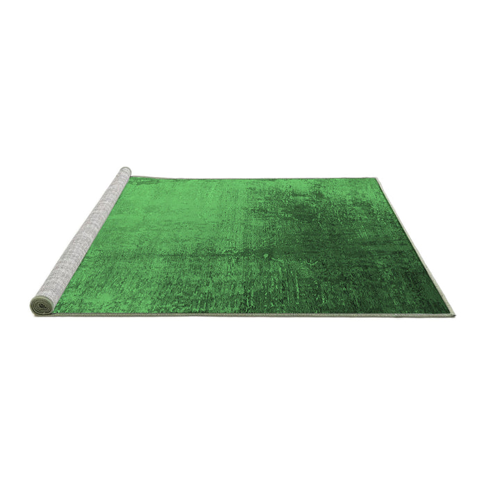 Sideview of Machine Washable Oriental Emerald Green Industrial Area Rugs, wshurb2832emgrn