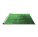 Sideview of Machine Washable Oriental Emerald Green Industrial Area Rugs, wshurb2832emgrn