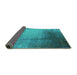 Sideview of Oriental Turquoise Industrial Rug, urb2832turq