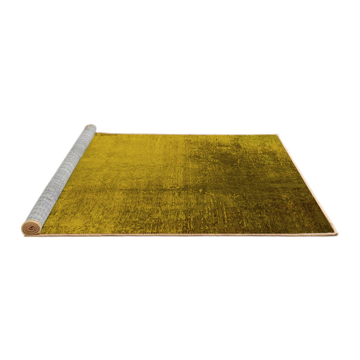 Sideview of Machine Washable Oriental Yellow Industrial Rug, wshurb2832yw