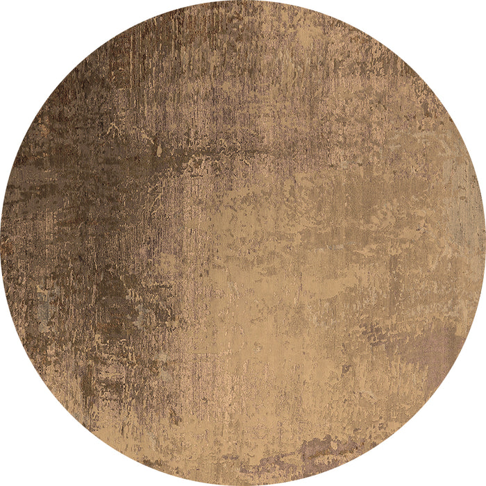 Round Oriental Brown Industrial Rug, urb2832brn