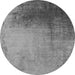 Round Oriental Gray Industrial Rug, urb2832gry