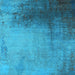 Square Machine Washable Oriental Light Blue Industrial Rug, wshurb2832lblu
