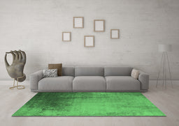 Machine Washable Oriental Emerald Green Industrial Area Rugs in a Living Room,, wshurb2832emgrn