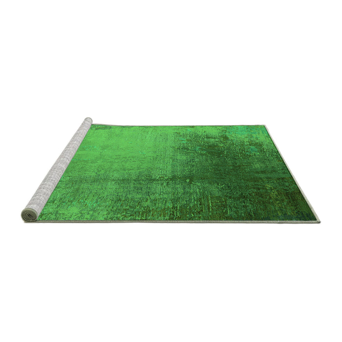 Sideview of Machine Washable Oriental Green Industrial Area Rugs, wshurb2832grn