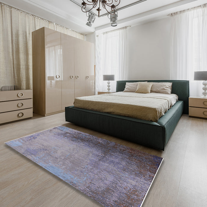 Machine Washable Industrial Modern Grape Purple Rug in a Bedroom, wshurb2832