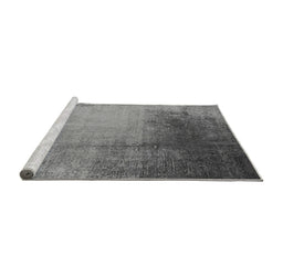 Sideview of Machine Washable Oriental Gray Industrial Rug, wshurb2832gry