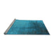 Sideview of Machine Washable Oriental Light Blue Industrial Rug, wshurb2832lblu