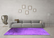 Machine Washable Oriental Purple Industrial Area Rugs in a Living Room, wshurb2832pur