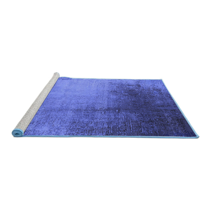 Sideview of Machine Washable Oriental Blue Industrial Rug, wshurb2832blu