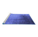 Sideview of Machine Washable Oriental Blue Industrial Rug, wshurb2832blu