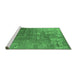 Sideview of Machine Washable Oriental Emerald Green Industrial Area Rugs, wshurb2833emgrn