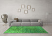 Machine Washable Oriental Green Industrial Area Rugs in a Living Room,, wshurb2833grn