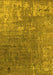Machine Washable Oriental Yellow Industrial Rug, wshurb2833yw