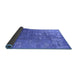 Sideview of Oriental Blue Industrial Rug, urb2833blu