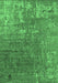 Machine Washable Oriental Emerald Green Industrial Area Rugs, wshurb2833emgrn