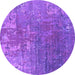 Round Oriental Purple Industrial Rug, urb2833pur