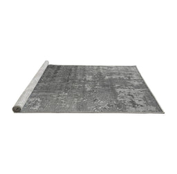 Sideview of Machine Washable Oriental Gray Industrial Rug, wshurb2833gry