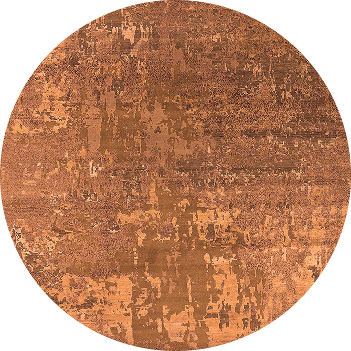 Round Oriental Orange Industrial Rug, urb2833org